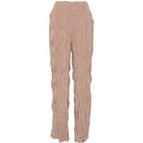Pantaloni plissettati in marrone gongdid design - donna 