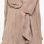 Pantaloni plissettati in marrone gongdid design - donna 