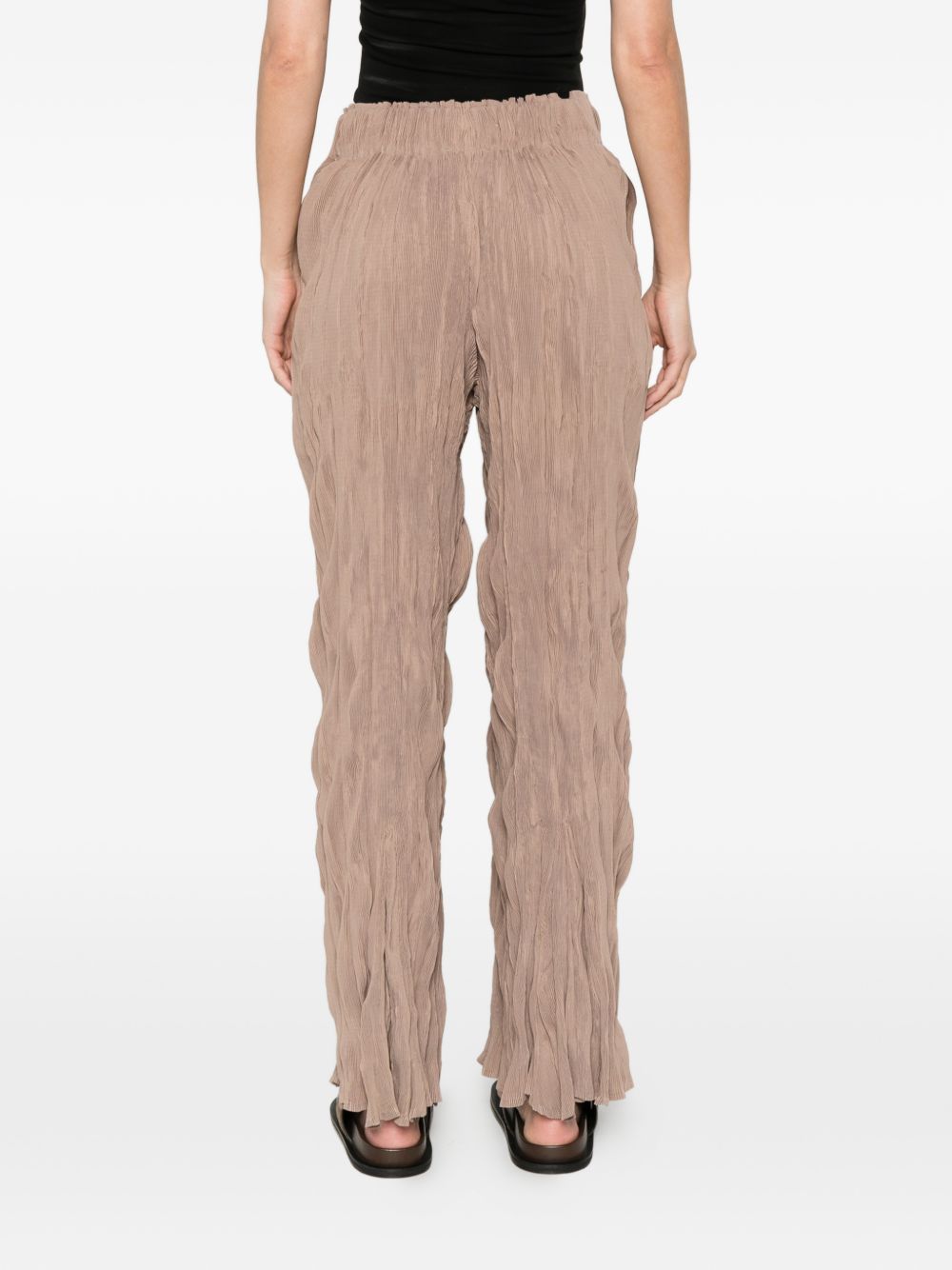 Pantaloni plissettati in marrone gongdid design - donna 