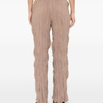 Pantaloni plissettati in marrone gongdid design - donna 