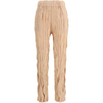 Pantaloni plissettati in rosa pesca gongdid design - donna 