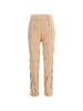 Pleated trousers in peach pink gongdid design - women