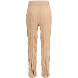 Pantaloni plissettati in rosa pesca gongdid design - donna 