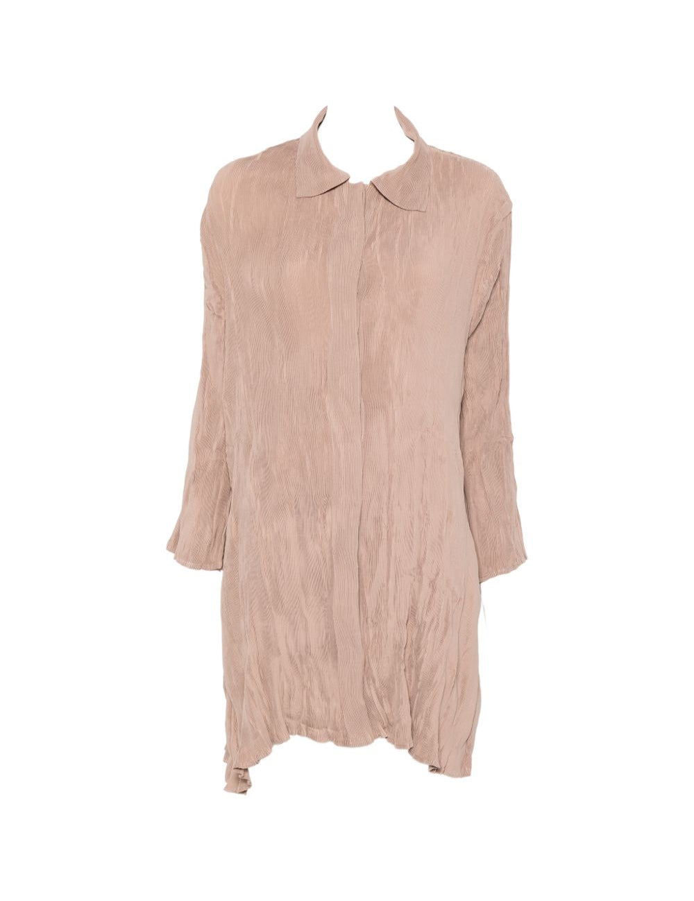 Abito Chemisier corto plissettato in beige GONGDID DESIGN - donna 