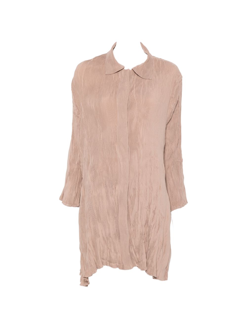 Abito Chemisier corto plissettato in beige GONGDID DESIGN - donna 