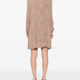 Abito Chemisier corto plissettato in beige GONGDID DESIGN - donna 
