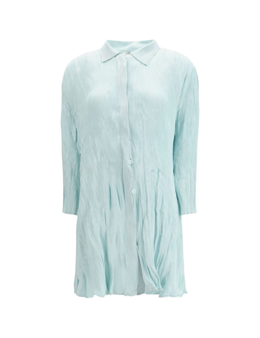 Abito Chemisier corto plissettato in azzurro GONGDID DESIGN - donna 