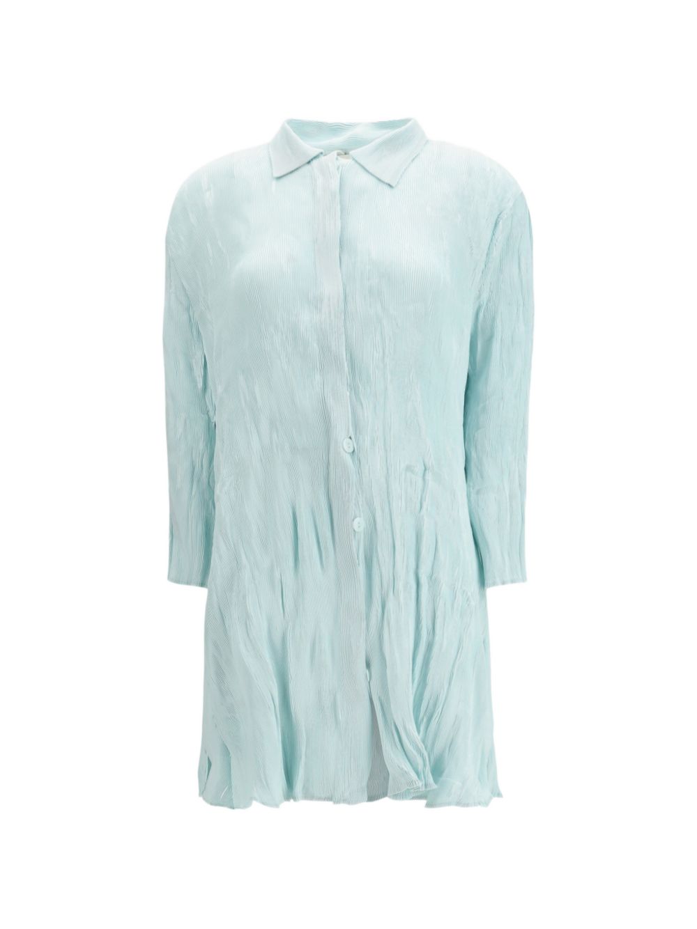 Abito Chemisier corto plissettato in azzurro GONGDID DESIGN - donna 