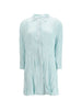 Abito Chemisier corto plissettato in azzurro GONGDID DESIGN - donna