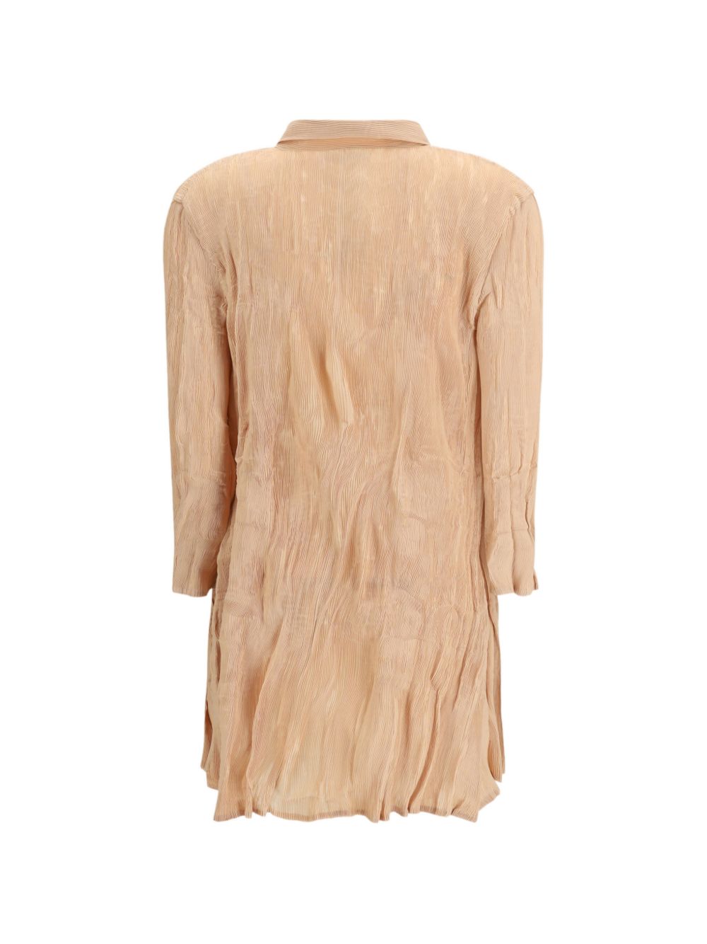 Abito Chemisier corto plissettato in rosa pesca GONGDID DESIGN - donna 