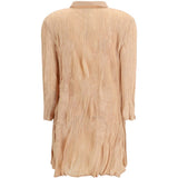 Abito Chemisier corto plissettato in rosa pesca GONGDID DESIGN - donna 