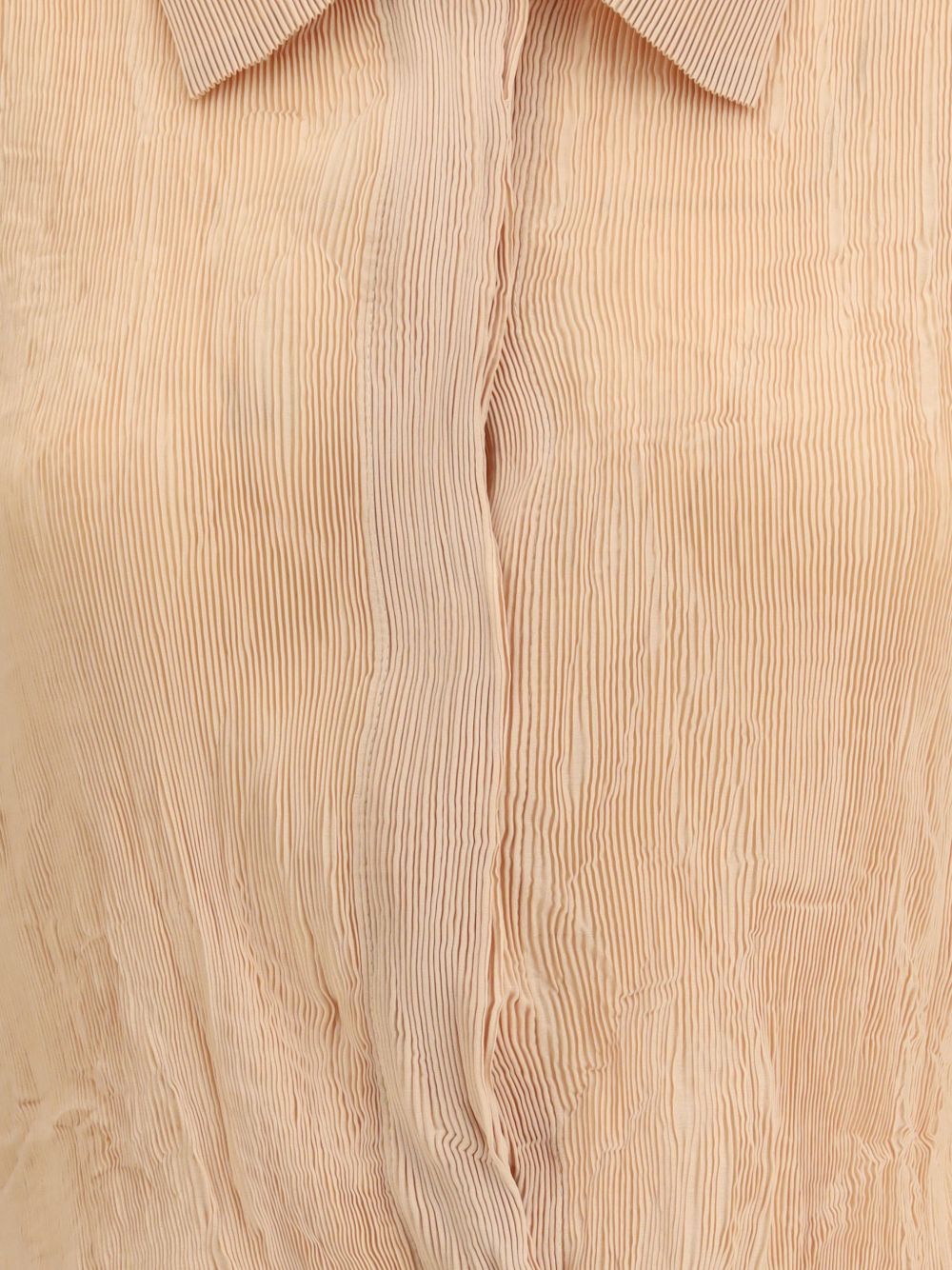 Abito Chemisier corto plissettato in rosa pesca GONGDID DESIGN - donna 