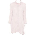 Abito Chemisier corto plissettato in rosa GONGDID DESIGN - donna 