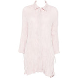 Abito Chemisier corto plissettato in rosa GONGDID DESIGN - donna 