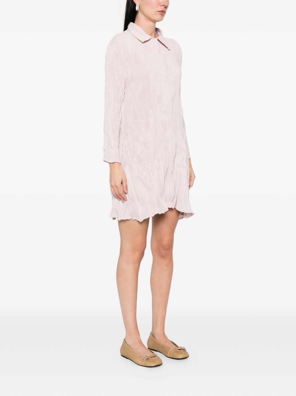 Abito Chemisier corto plissettato in rosa GONGDID DESIGN - donna 