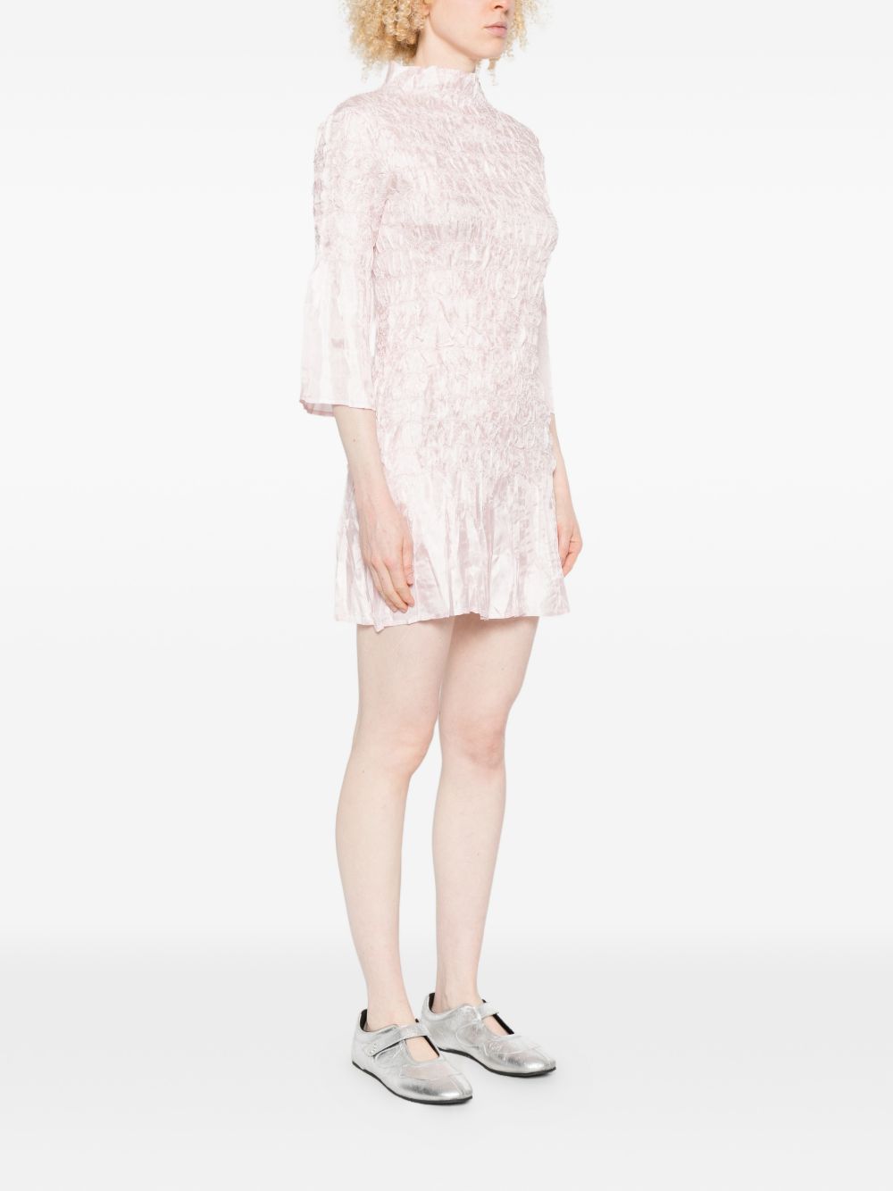 Abito mini con ruches in rosa chiaro GONGDID DESIGN - donna 