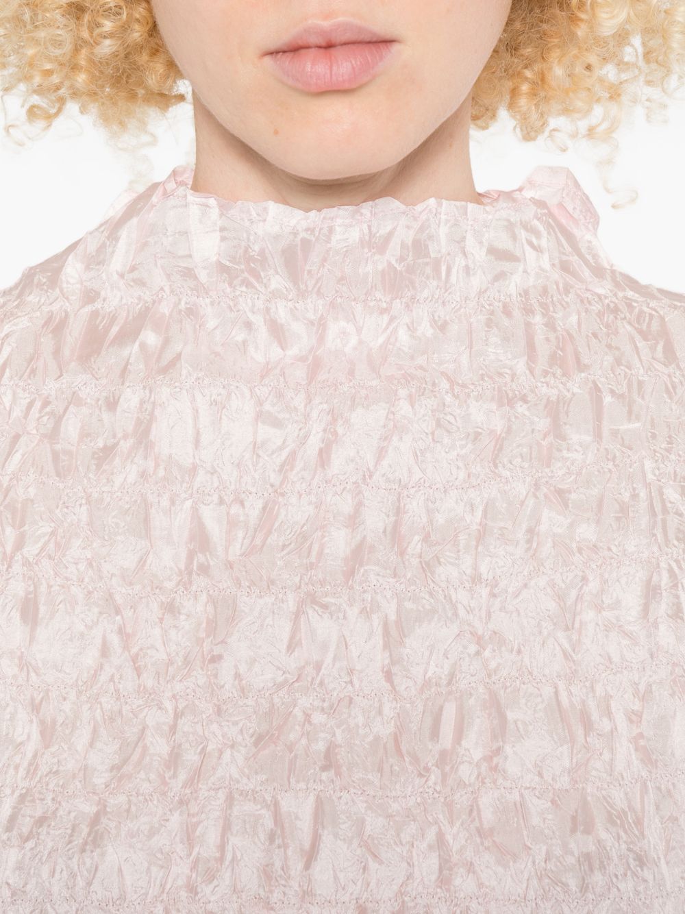Abito mini con ruches in rosa chiaro GONGDID DESIGN - donna 
