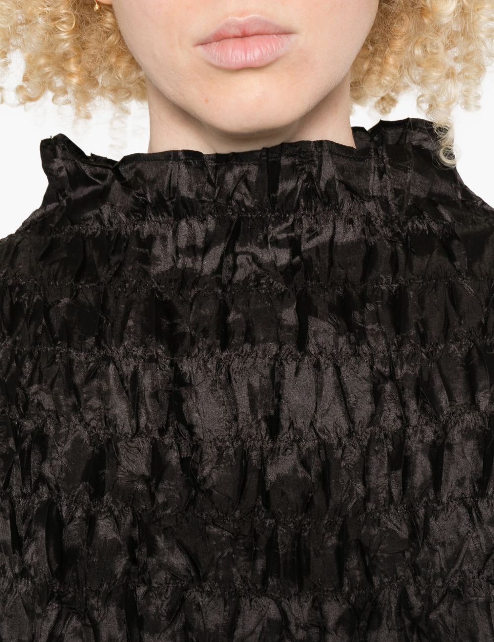 Abito corto con ruches in nero GONGDID DESIGN - donna 