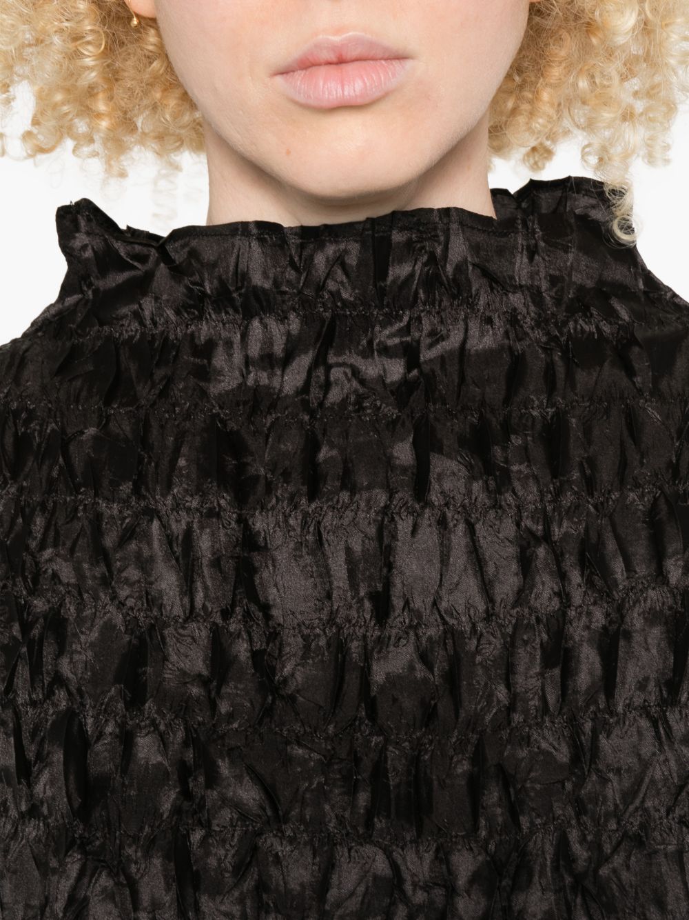 Abito corto con ruches in nero GONGDID DESIGN - donna 