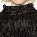 Abito corto con ruches in nero GONGDID DESIGN - donna 