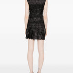 Abito corto con ruches in nero GONGDID DESIGN - donna 