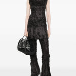 Pantaloni plissettati in nero gongdid design - donna 
