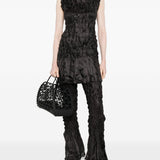 Pantaloni plissettati in nero gongdid design - donna 