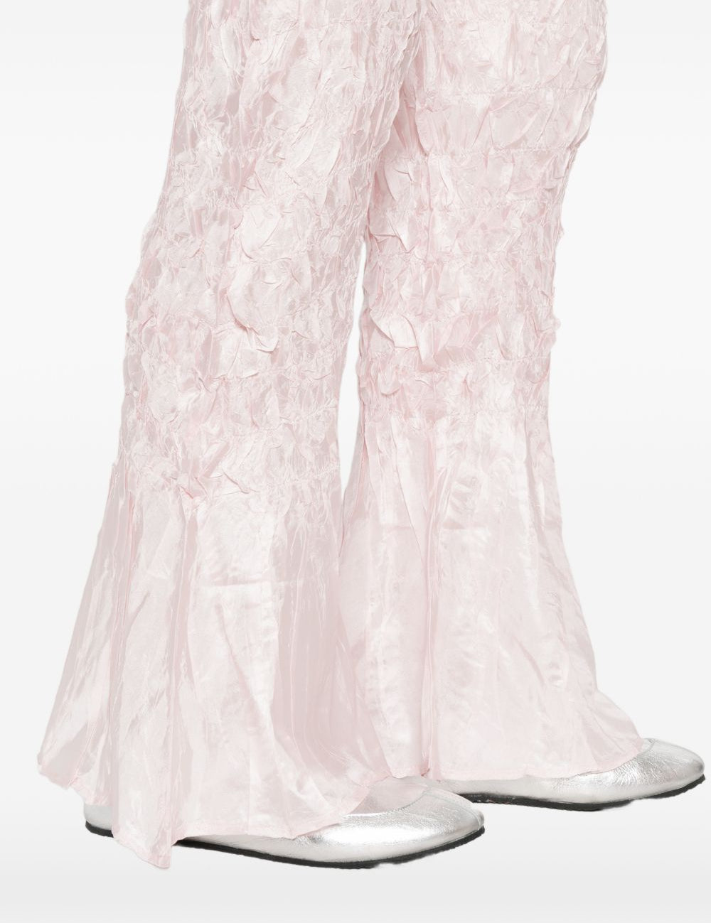 Pantaloni plissettati in rosa pallido gongdid design - donna 