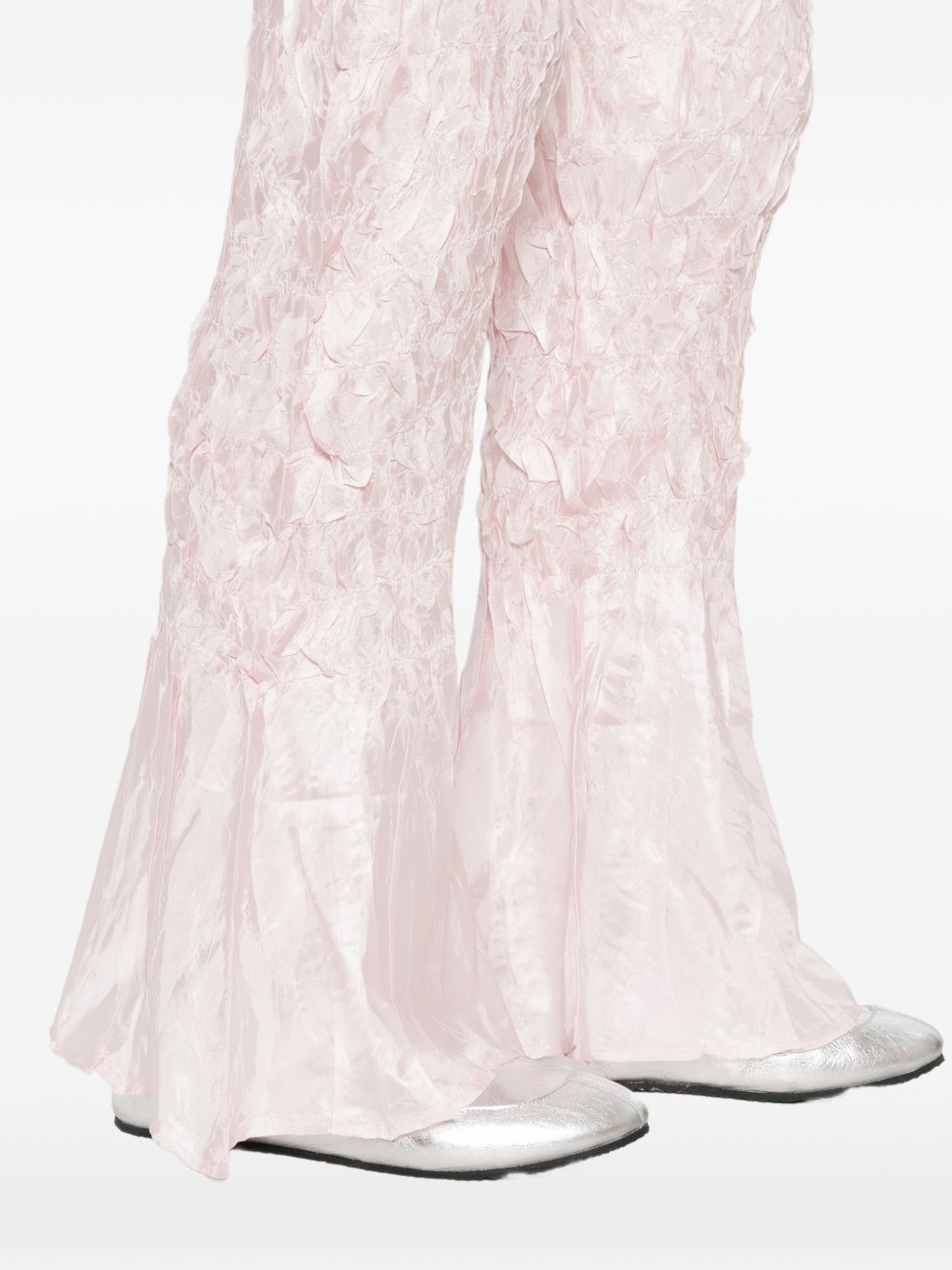 Pantaloni plissettati in rosa pallido gongdid design - donna 