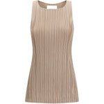 Canotta plissettata in beige Gongdid design - donna 