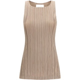 Canotta plissettata in beige Gongdid design - donna 