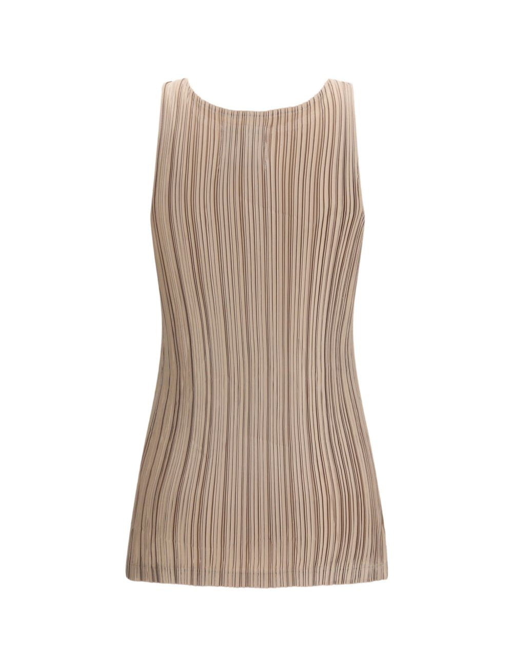 Canotta plissettata in beige Gongdid design - donna 