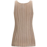 Canotta plissettata in beige Gongdid design - donna 