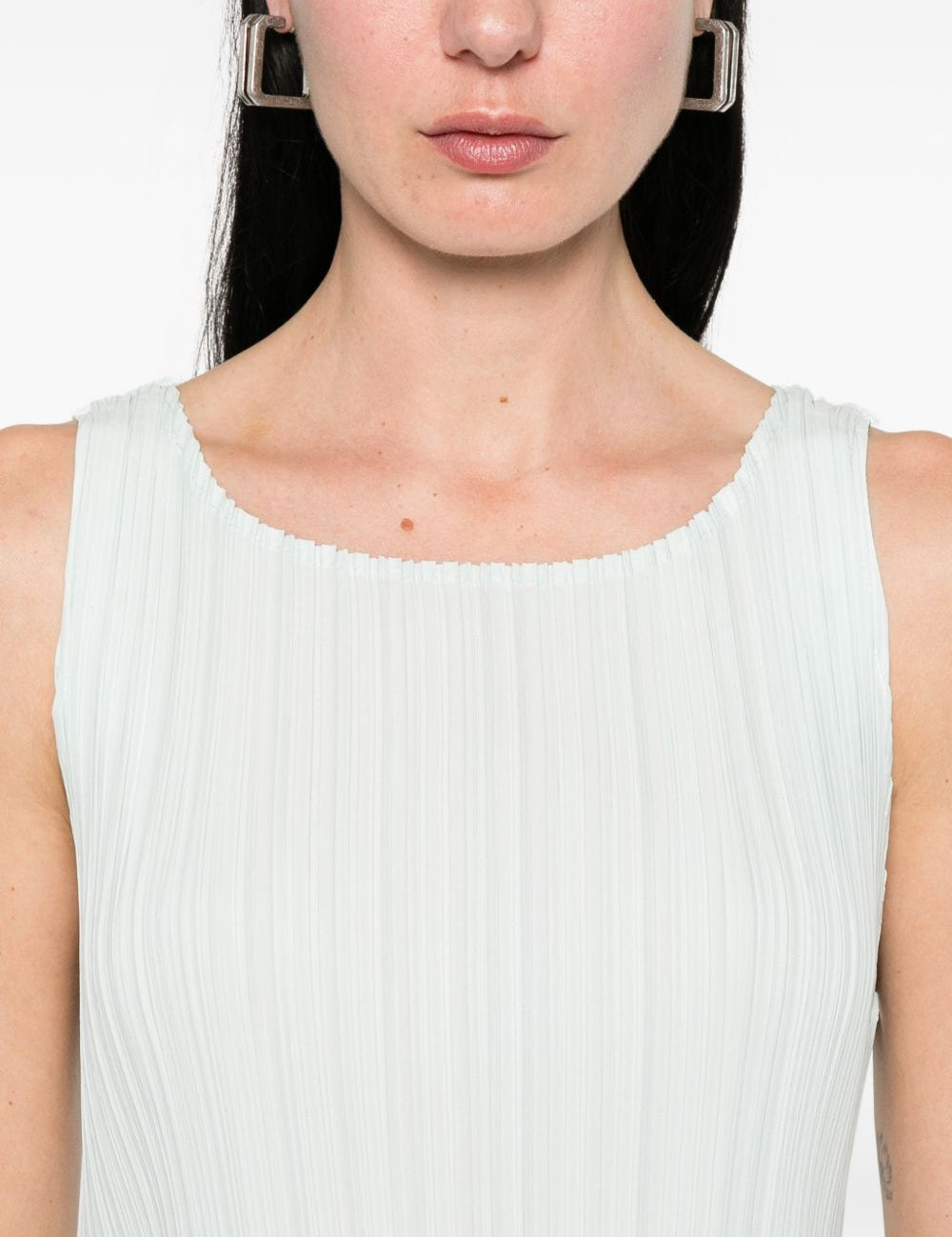 Canotta plissettata in verde Gongdid design - donna 