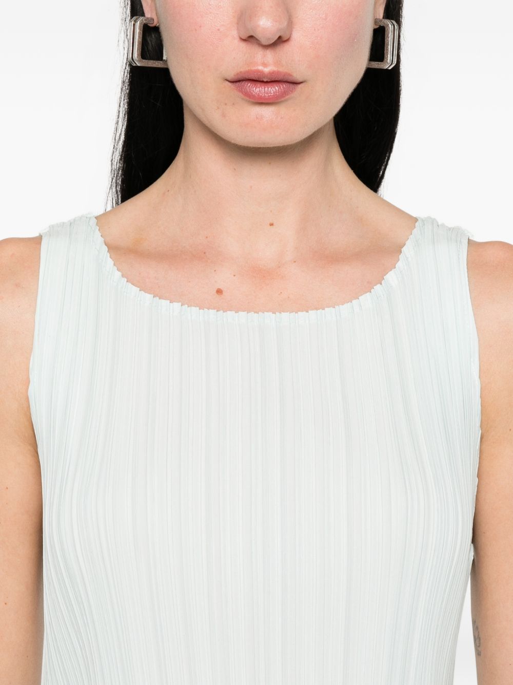 Canotta plissettata in verde Gongdid design - donna 