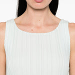 Canotta plissettata in verde Gongdid design - donna 
