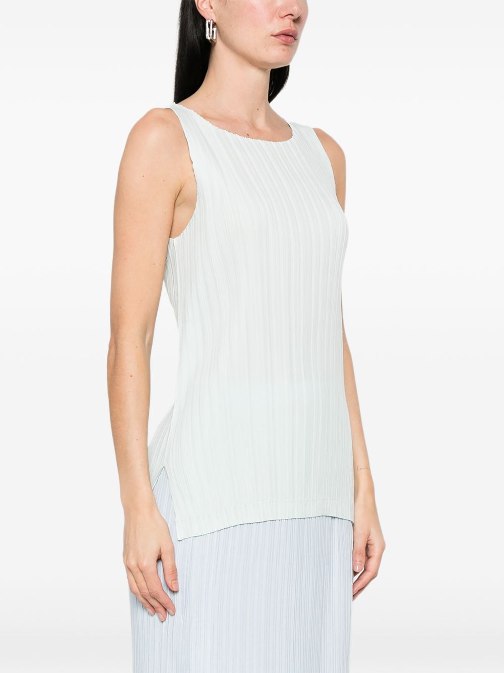 Canotta plissettata in verde Gongdid design - donna 