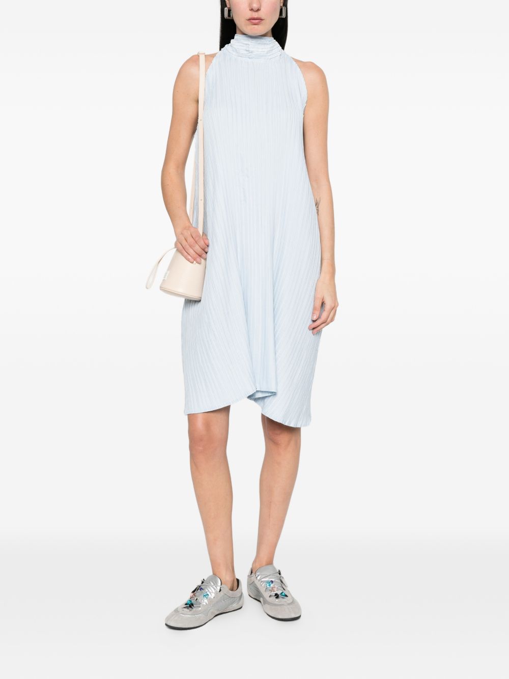Abito midi a pieghe in azzurro GONGDID DESIGN - donna 