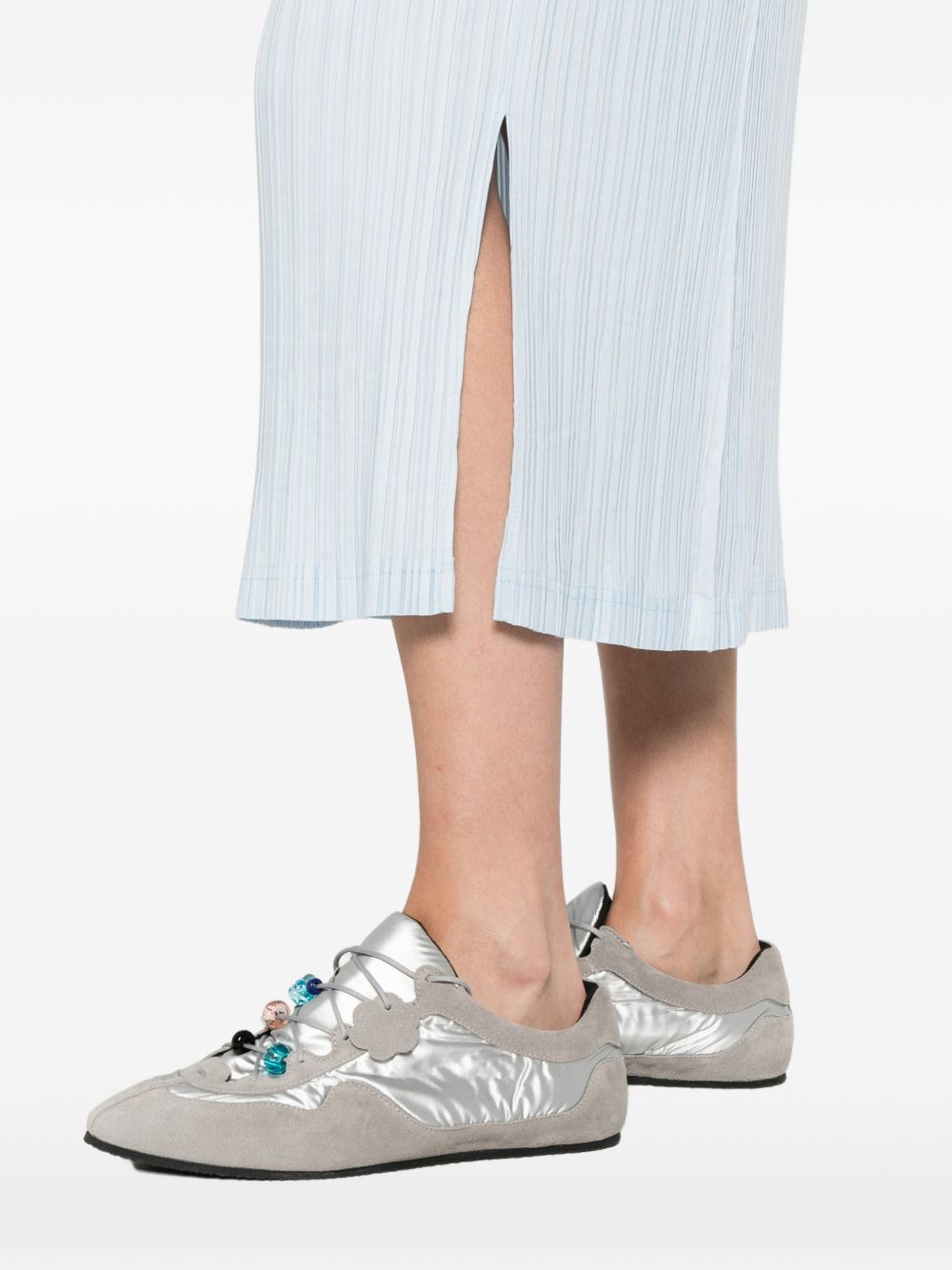Gonna midi plissé in azzurro GONGDID DESIGN - donna 