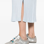 Gonna midi plissé in azzurro GONGDID DESIGN - donna 