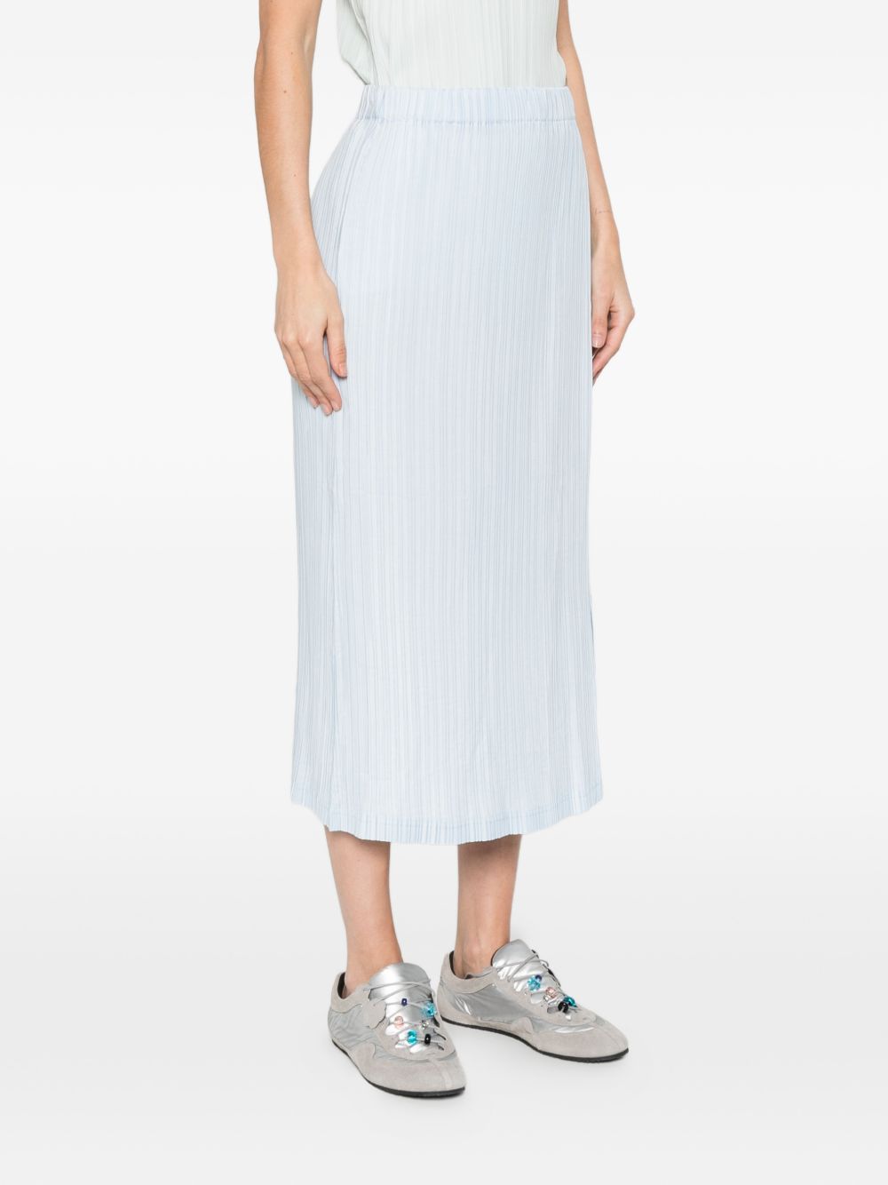 Gonna midi plissé in azzurro GONGDID DESIGN - donna 