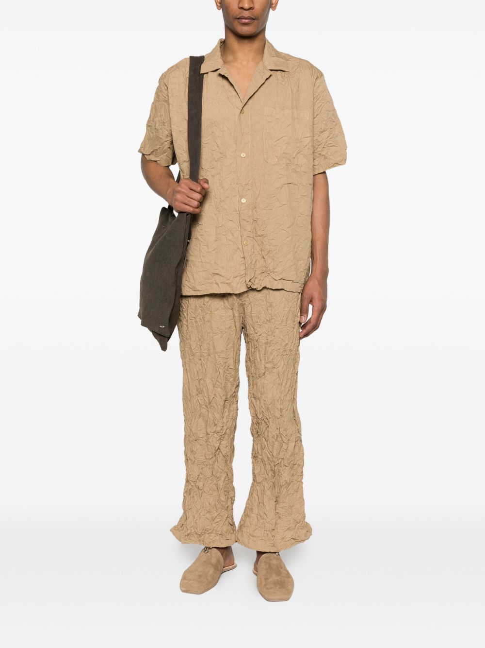 Pantaloni plissettati in beige gongdid design - donna 