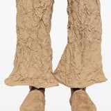 Pantaloni plissettati in beige gongdid design - donna 