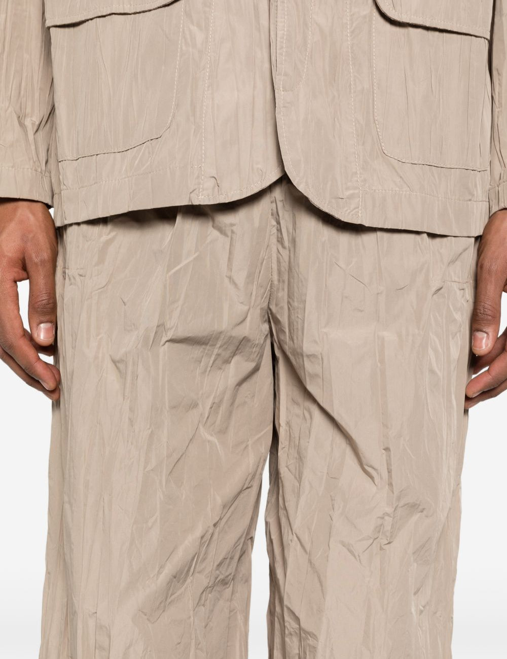 Pantaloni con vita elasticizzata in beige Gongdid design - uomo 
