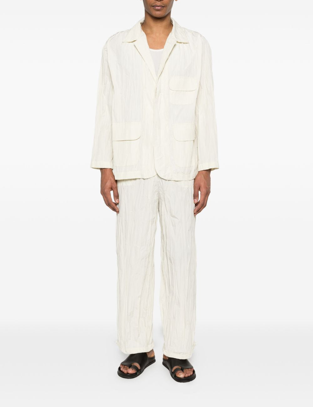 pantaloni plissettati in bianco gongdid design - uomo 
