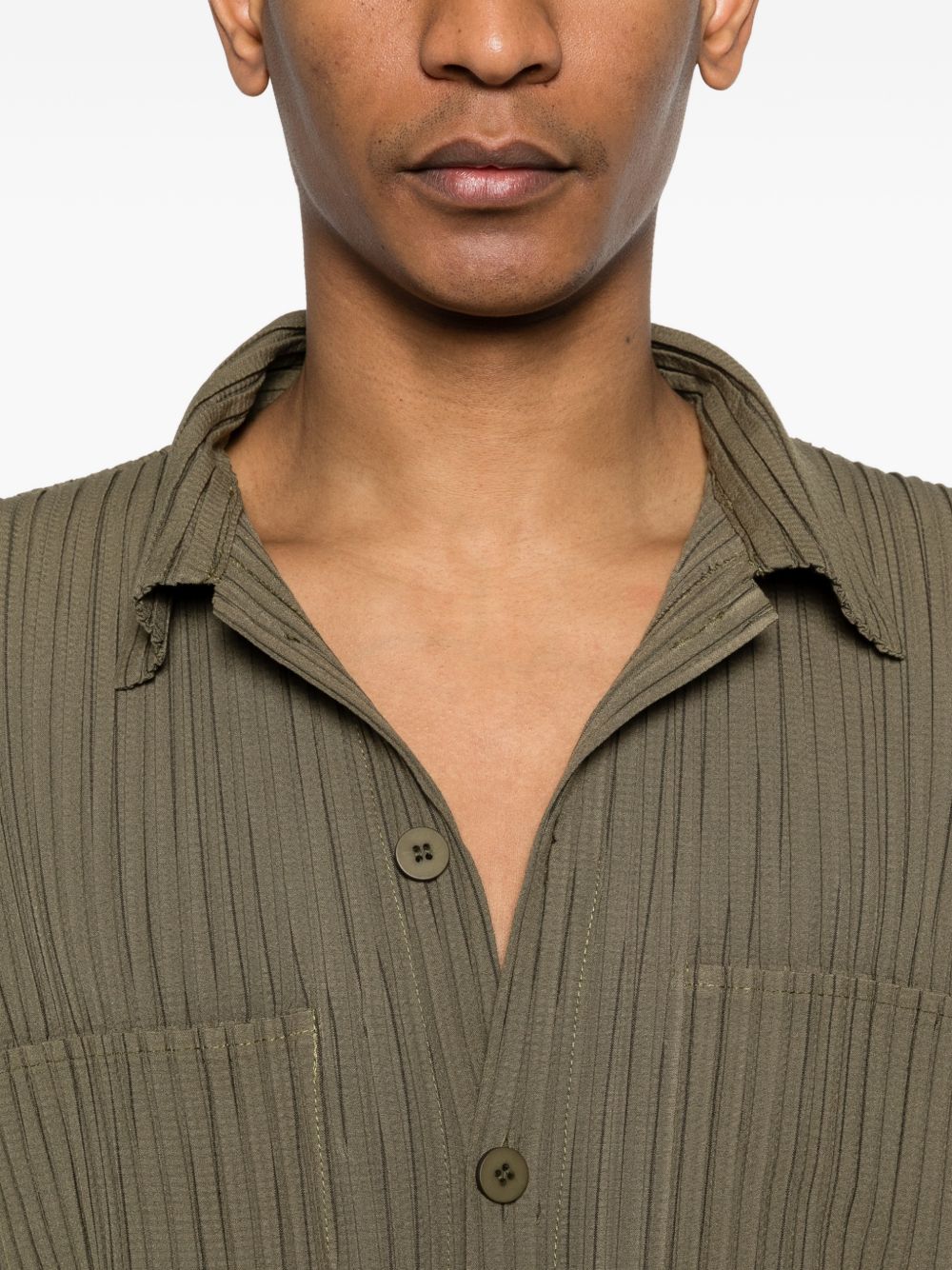 Camicia con tasca e bottoni in verde Gongdid design - uomo 