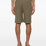 Pantaloncini elasticizzati con pieghe in verde Gongdid design - uomo 