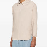 Polo a maniche lunghe in beige Gongdid design - uomo 