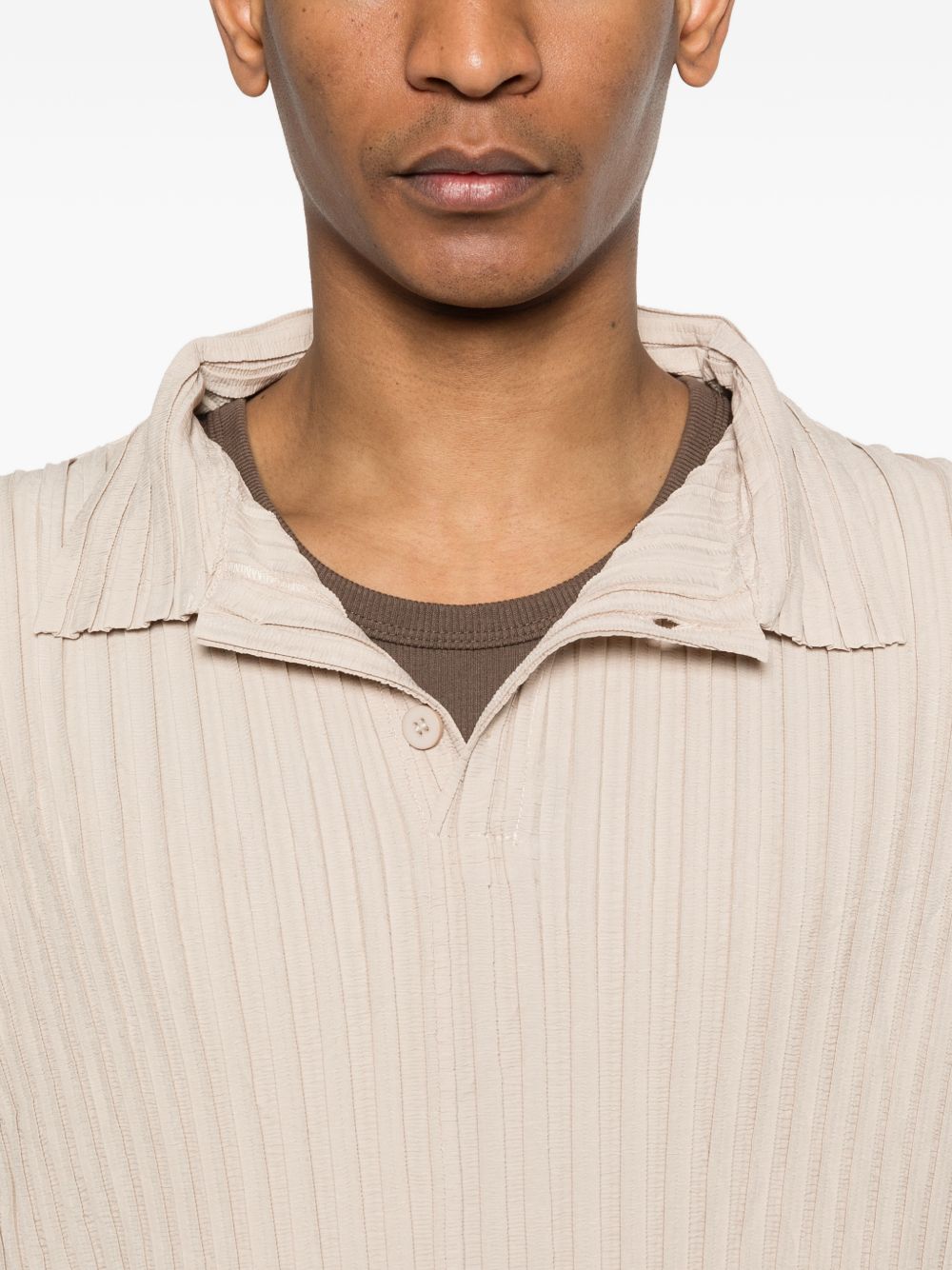Polo a maniche lunghe in beige Gongdid design - uomo 
