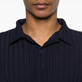 Polo plissettata in blu Gongdid design - uomo 